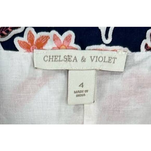 Chelsea & Violet Long Sleeve Floral Batik Print Mini Cut-Out Dress Size 4 - Picture 7 of 9